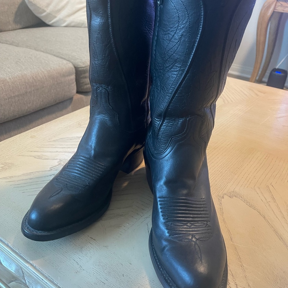 Lucchese Black and Tan Leather Boots